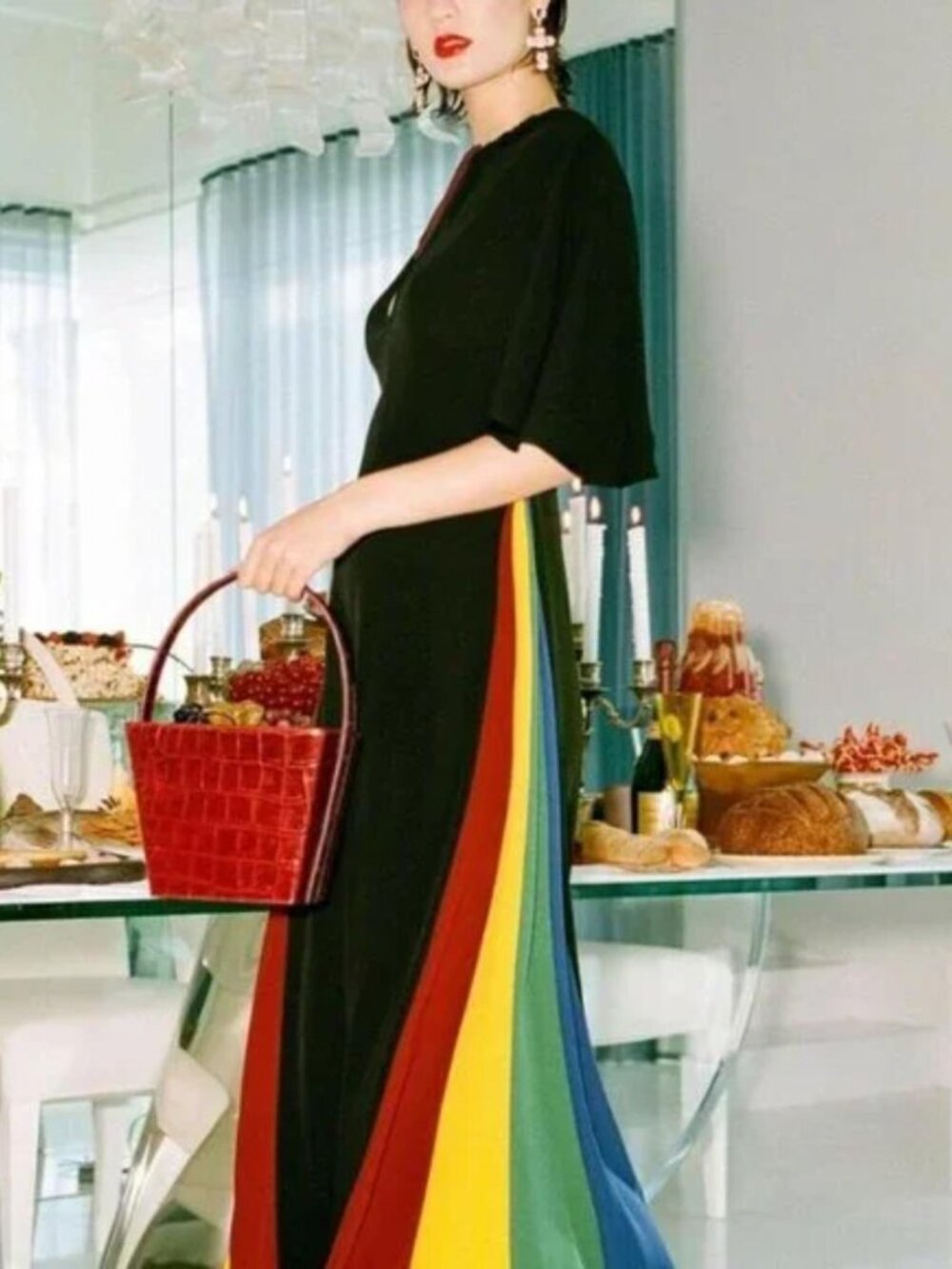 Stunning STAUD Black Colorblock Dress